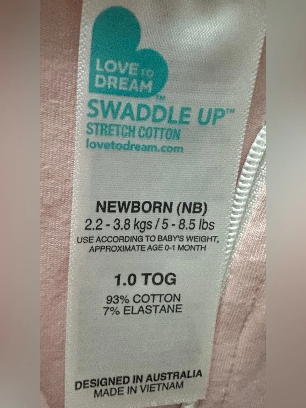 Love to Dream girl’s two Swaddle Up Sleep Sack. Sleeveless.  Size Newborn.